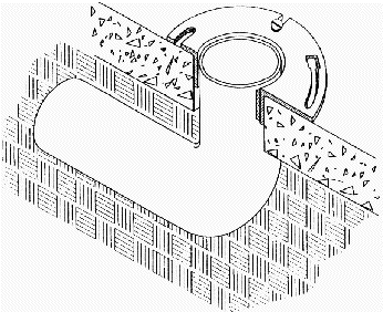 Cross Section View of Closet Bend Showing Flange Properly Secured